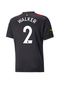 Manchester City Kyle Walker #2 Fotballdrakt Borte Klær 2022-23 Korte ermer